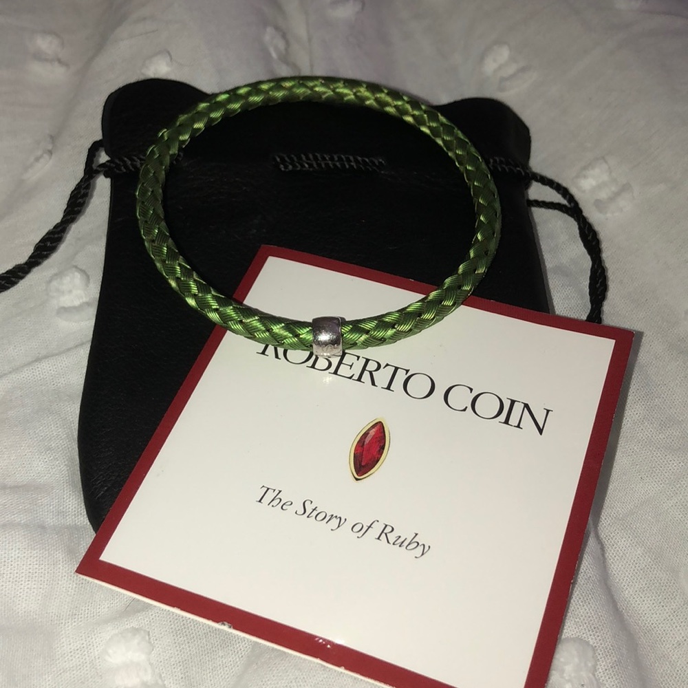 Roberto coin braided green ruby bracelet